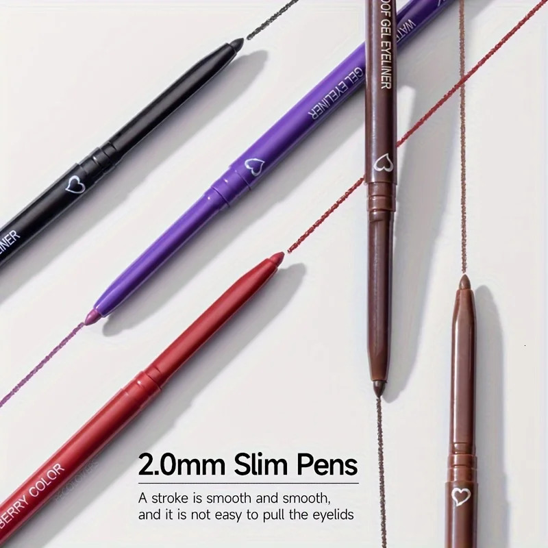 2 In 1 Eyeliner Lip Liner Gel Pencil Waterproof Long-lasting White Black Brown Easy Wear Eyeliner Makeup For Eyes 6 Colors Optio 240625