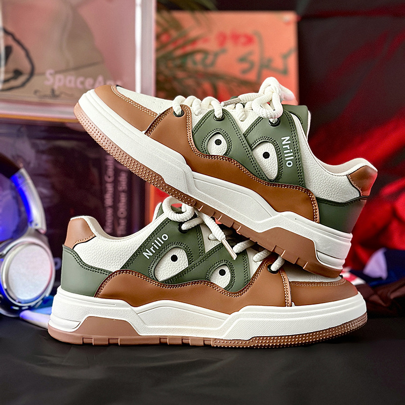 New skateboarding shoes thick bottom shoes breathable spring and summer bread shoes men's casual shoes dissolving board shoes 232