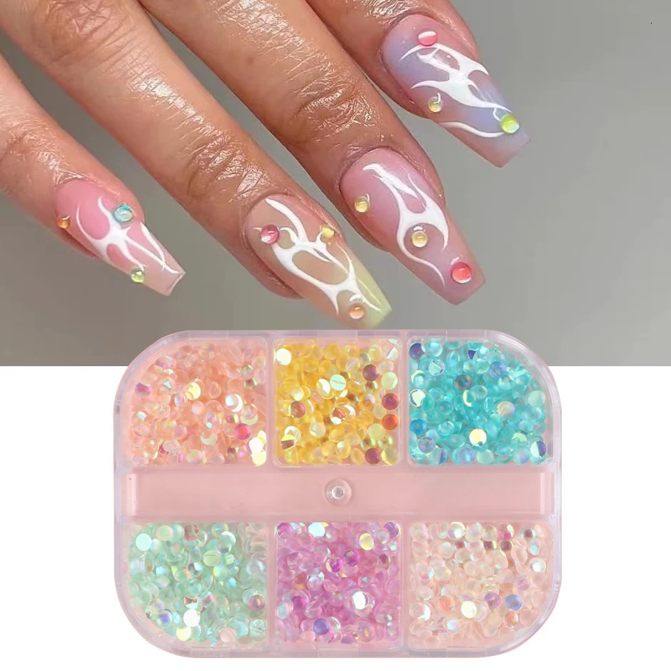 Acrylic Mermaid Ball Nail Art Decoration 3D Crystal Teardrop Colorful Jewelry Charm Kawaii Jewelry Accessories LY2052 240625