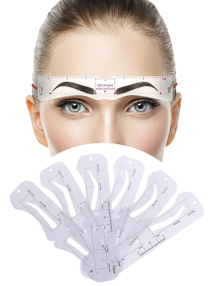 6 Style Fixable Eyebrow Stencil Grooming Shaper Template Reusable Stickers Make Up Tools For Eye Brow Stamp Cosmetic 240625
