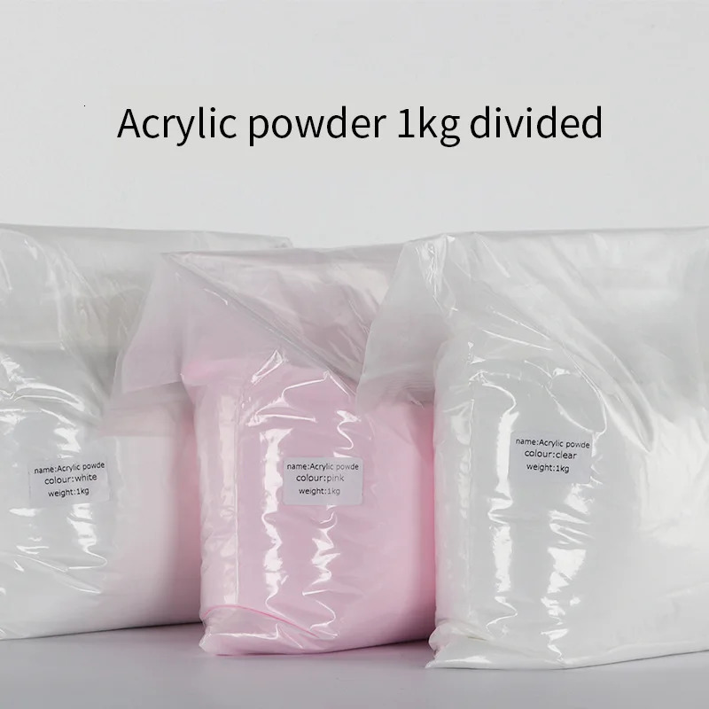 1KG Nude Nail Acrylic Powder Crystal Clear Nail Extension Carving Dip Powder Nail Art Crystal Powder Carved Pollen Wholesale 240625