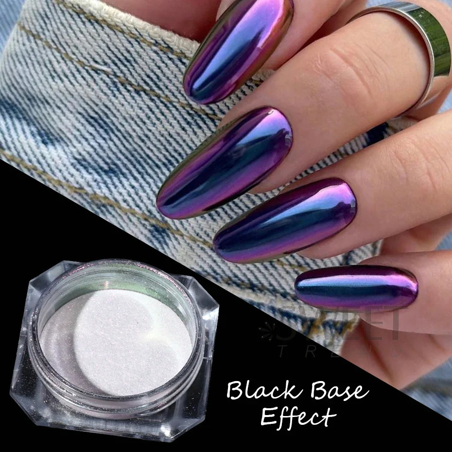2pcs Rainbow Mirror Nails Glitter Powder Mermaid Unicorn Chrome Pigment Aurora Rub Dust Glimmer Manicure Decor Accessories Flash 240625