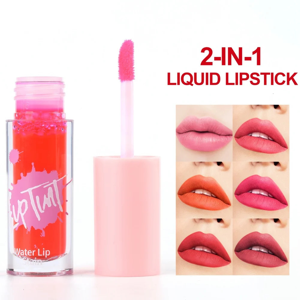 Fruit Juice Lip Tint Non-stick Cup Liquid Lipstick and Blush 2 In1 Waterproof Long Lasting Water Lip Stain Lips cheek Makeup 240626