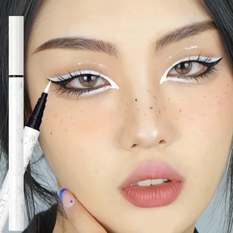 Lasting White Eyeliner Pencil Waterproof Quick-Drying No Blooming Matte Colored Liquid Eye Liner Pen Women Eyes Makeup Cosmetics 240625