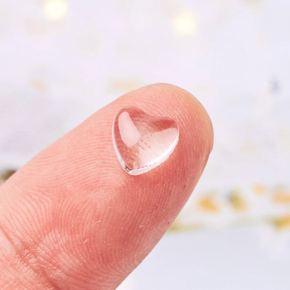 100 pieces of 3D transparent love charm used for nail art decoration transparent resin nail charm rhinestone jewelry for ergonomics 240625