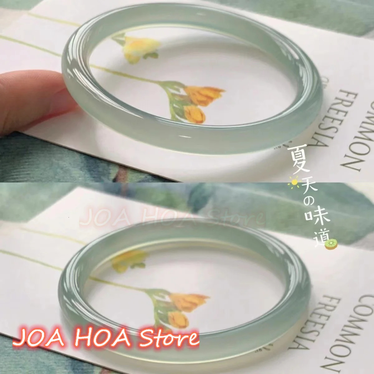 Natural Oil Blue JADE Bracelet Ice-Seed Round Womens Oil-blue Certified Jade-Bangles High Ice Grade A Handring Jewelry 240624