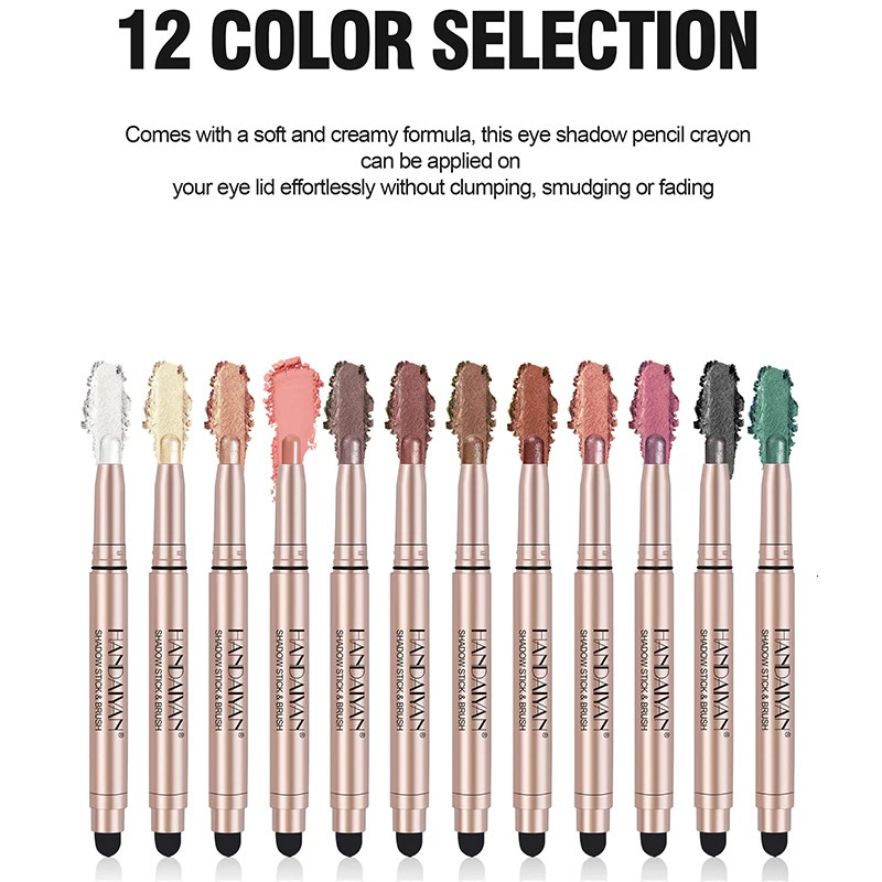 Eyeshadow Stick12 Colors Matte Professional Bright-Colored Con and Highlight Eyeshadow Stick Cream Eyeshadow Waterproof 240625