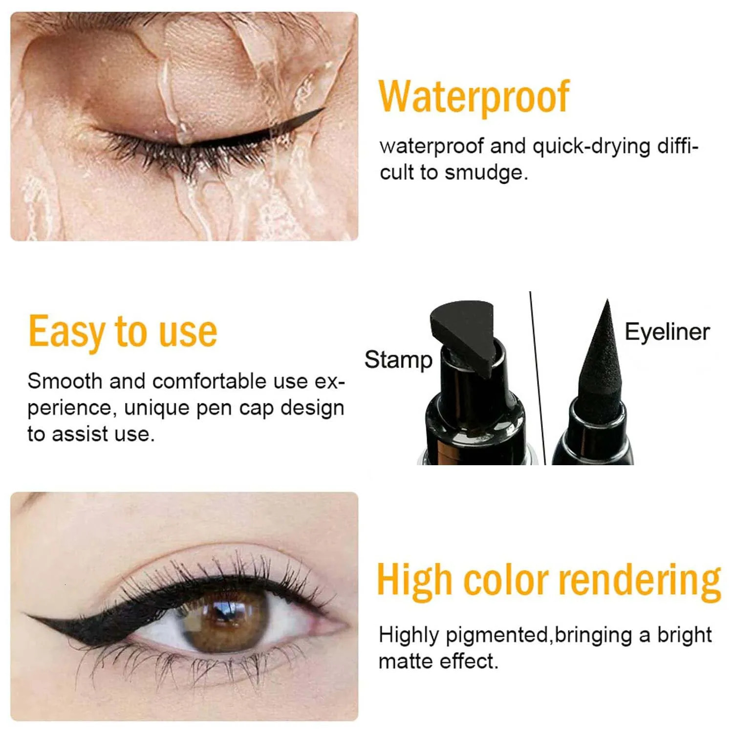 2 In1 Stamp Eyeliner korean make up Waterproof Eye liner maquillajes para mujer Beauty For Women Cosmetics Makeup Products 240625