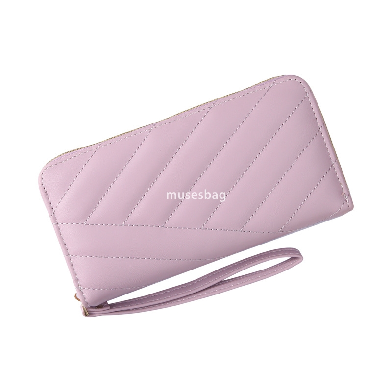 High end women's fashionable temperament, socialite new Korean version wallet long single zipper simple and practical large capacity multi card w