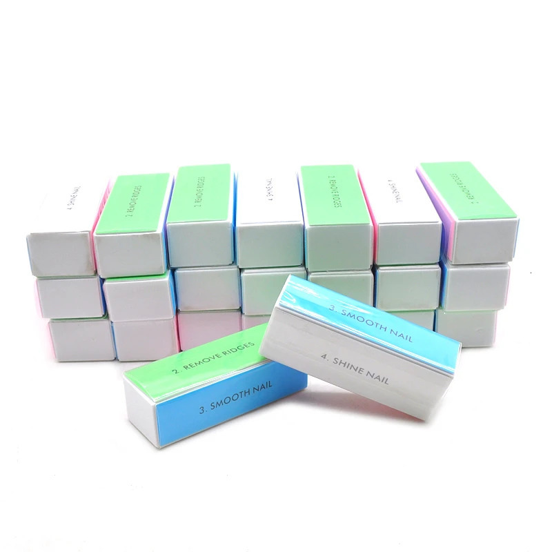 10 PCS Polishing Block 4 Face Colorful Sponge Nail Buffer Files Polisher Sanding File Manicure Accessories Tools For Nail Care 240625