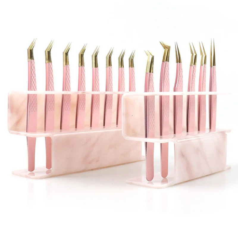 Acrylic Eyelash Tweezers Storage Holder Stand 6 8 Holes Convenient Tweezer Shelf Hold Lash Extension Supplies Makeup Tools 240626