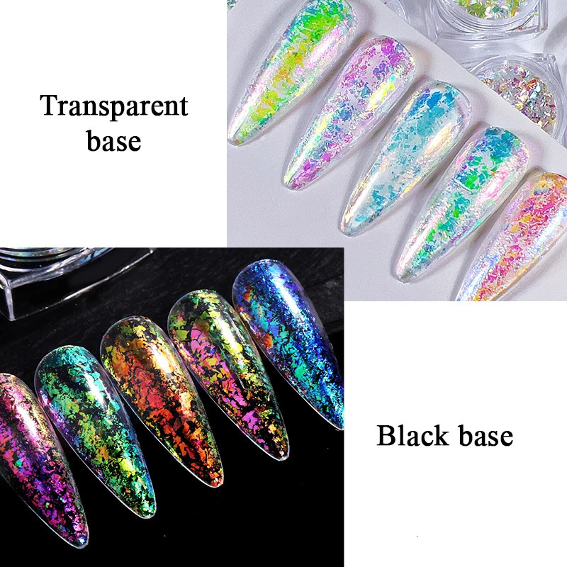 1 Box Chameleon Nail Glitter Flakes Irregular Sparkly Gradient Sequins Powder Aluminum Foils Gel Polish Nail Manicure Decoration 240625