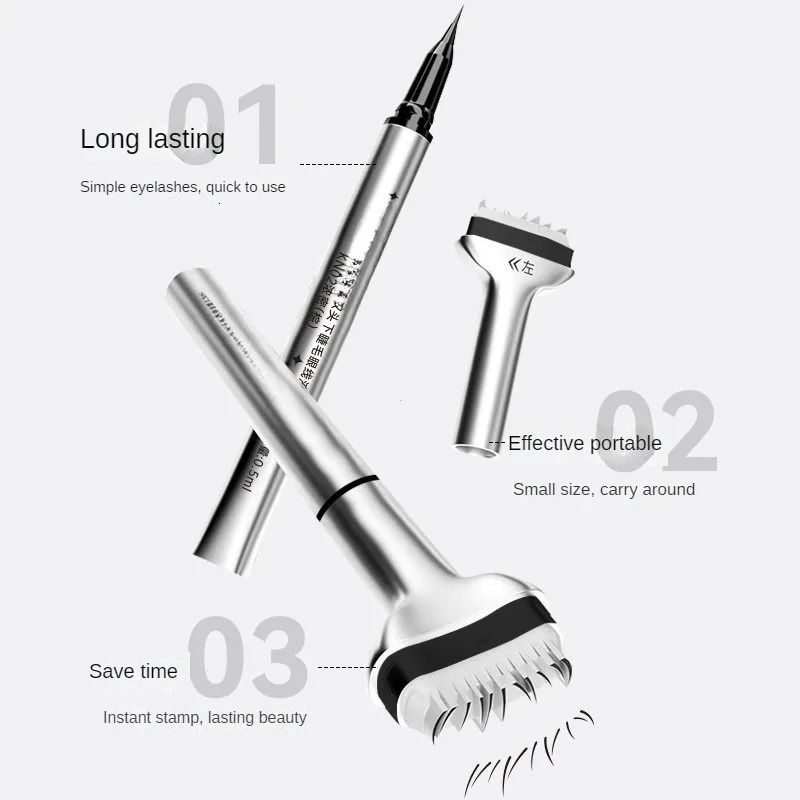 Lower Eyelash Stamp Professionnelle Eyelash Seal Eyeliner Pen Waterproof And Sweat Proof Eye Liner 2 In 1 240626