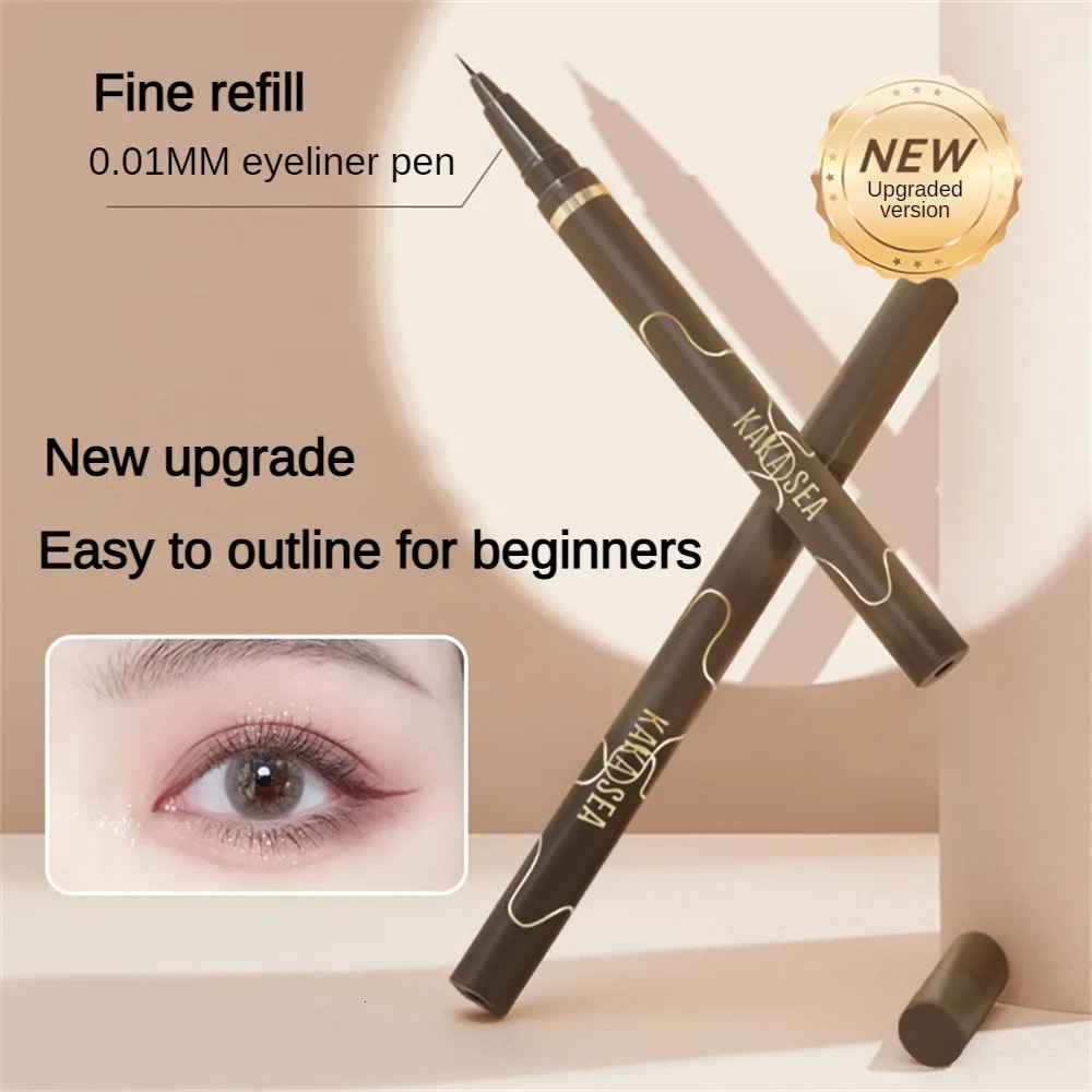 Ultra-fine Silky Eyeliner Quick-drying Eyeliner Waterproof And Sweat-proof Fixed Eyeliner Natural Long-lasting Eyes Makeup 240626