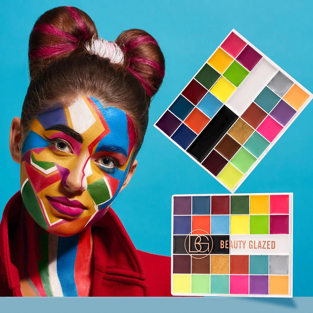 Beauty Glazed 26 Colors Makeup Face Body Paint Oil Palette Professional Body Art Party Fancy Dress Tattoo Face Painting Kit 240626