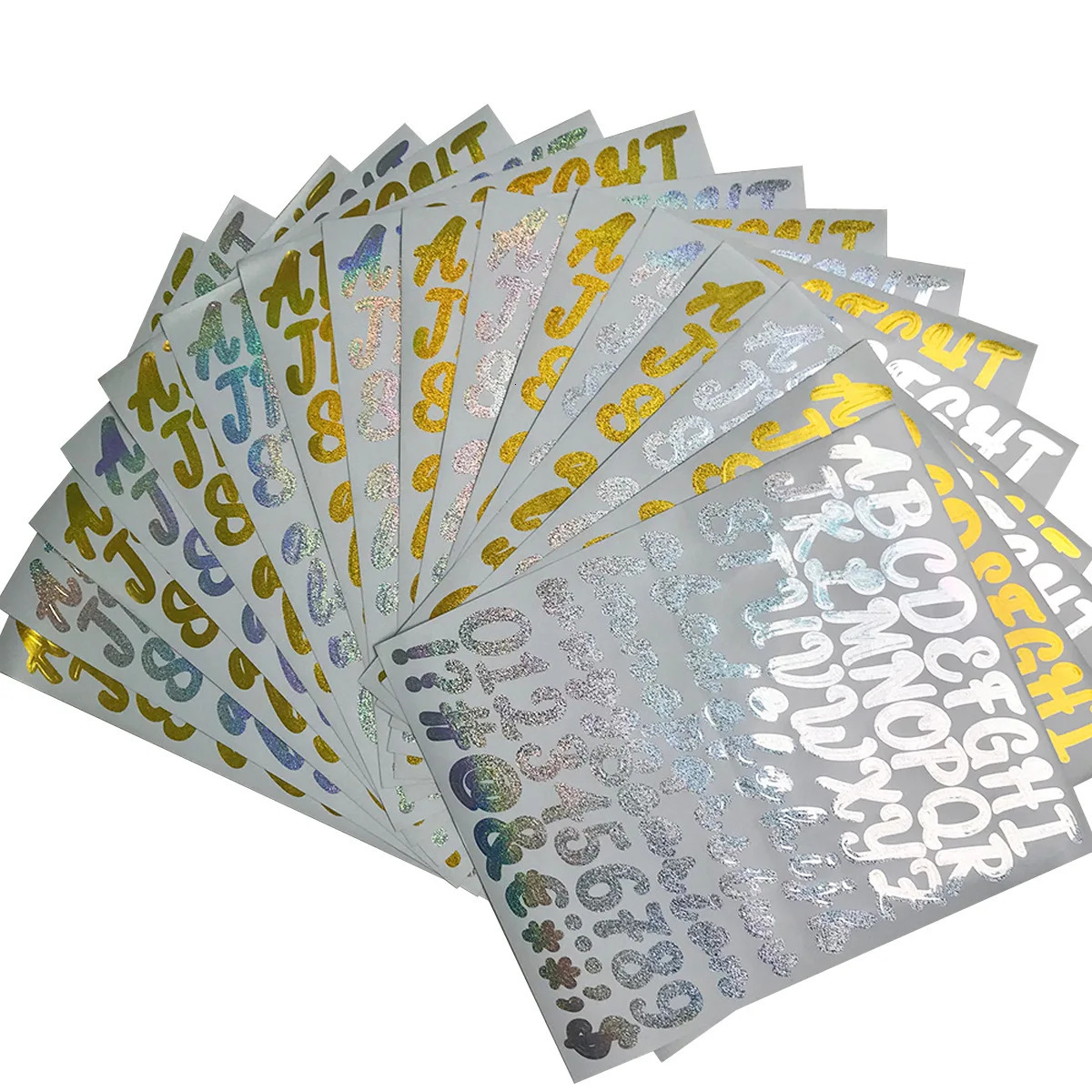 2 laser letter and number stickers gold and silver letter stickers used for Grad Cap decoration and DIY craft products 240625