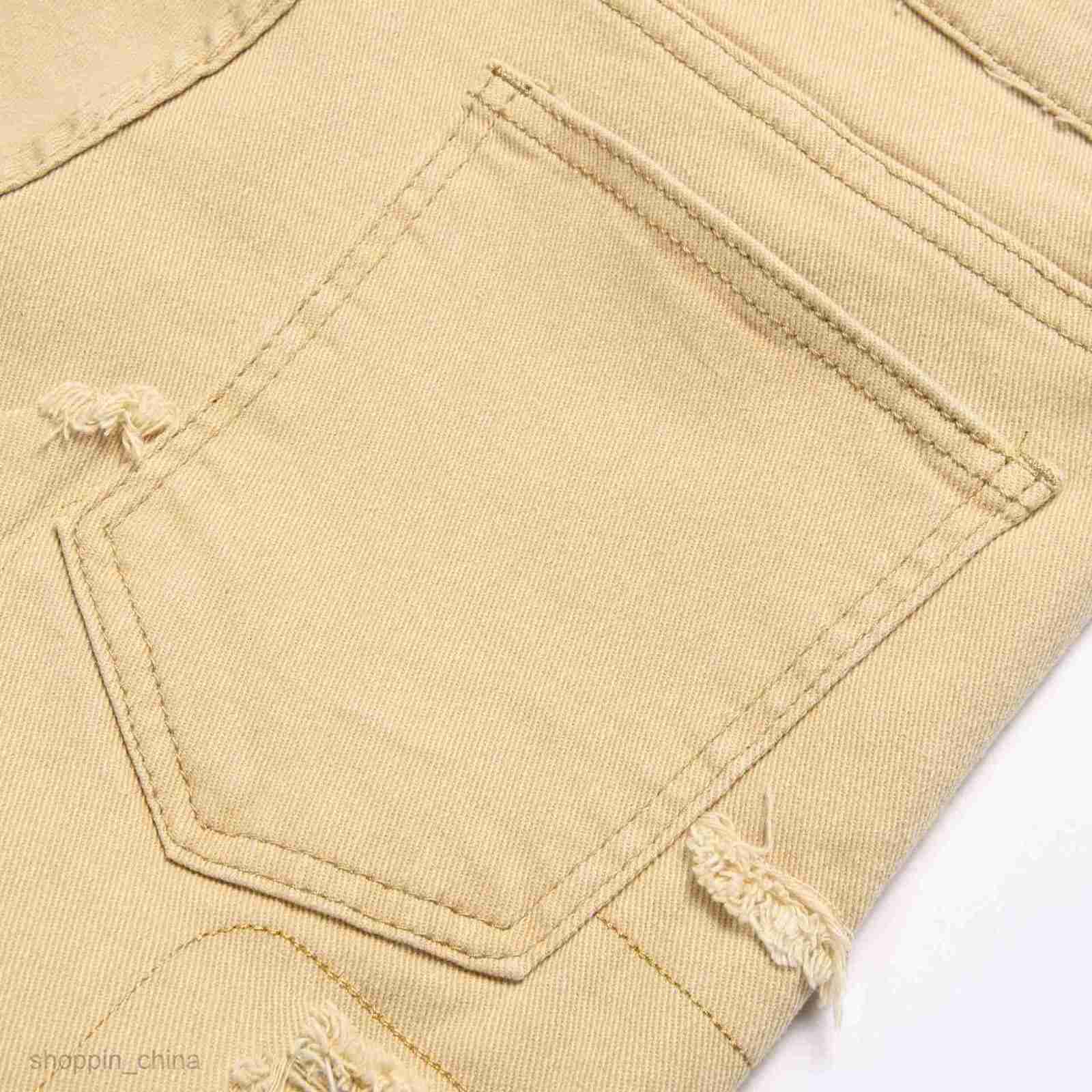 Men's Shorts New summer Male casual denim pants with torn holes trendy shorts with scraped and tattered beggar shorts