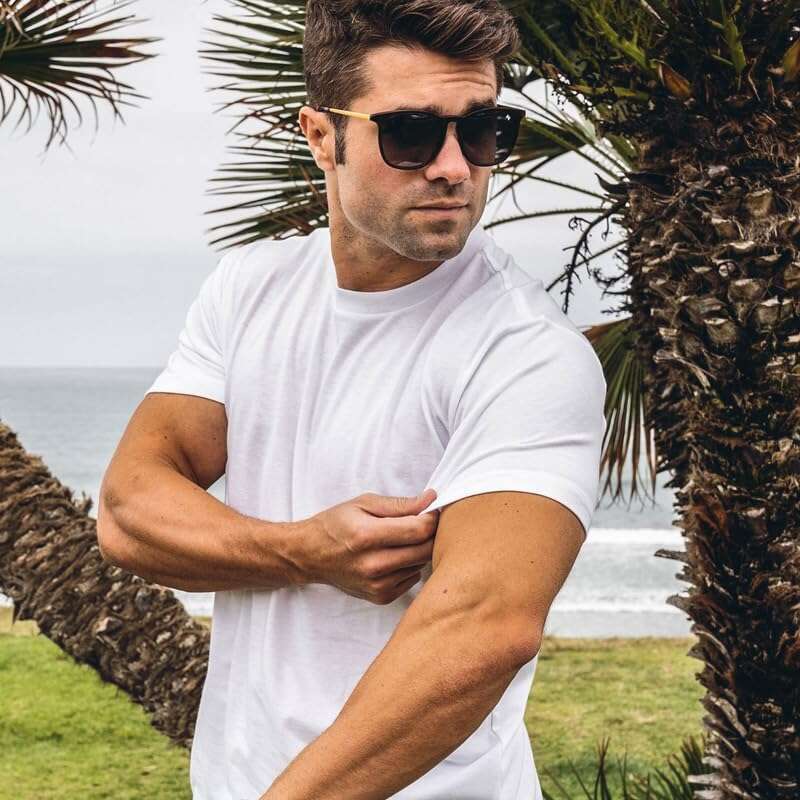 Mens Crew Neck T-Shirt Basic Tee Pre Shrunk Soft Fitted Premium Designer Men T Shirts Cotton Poly
