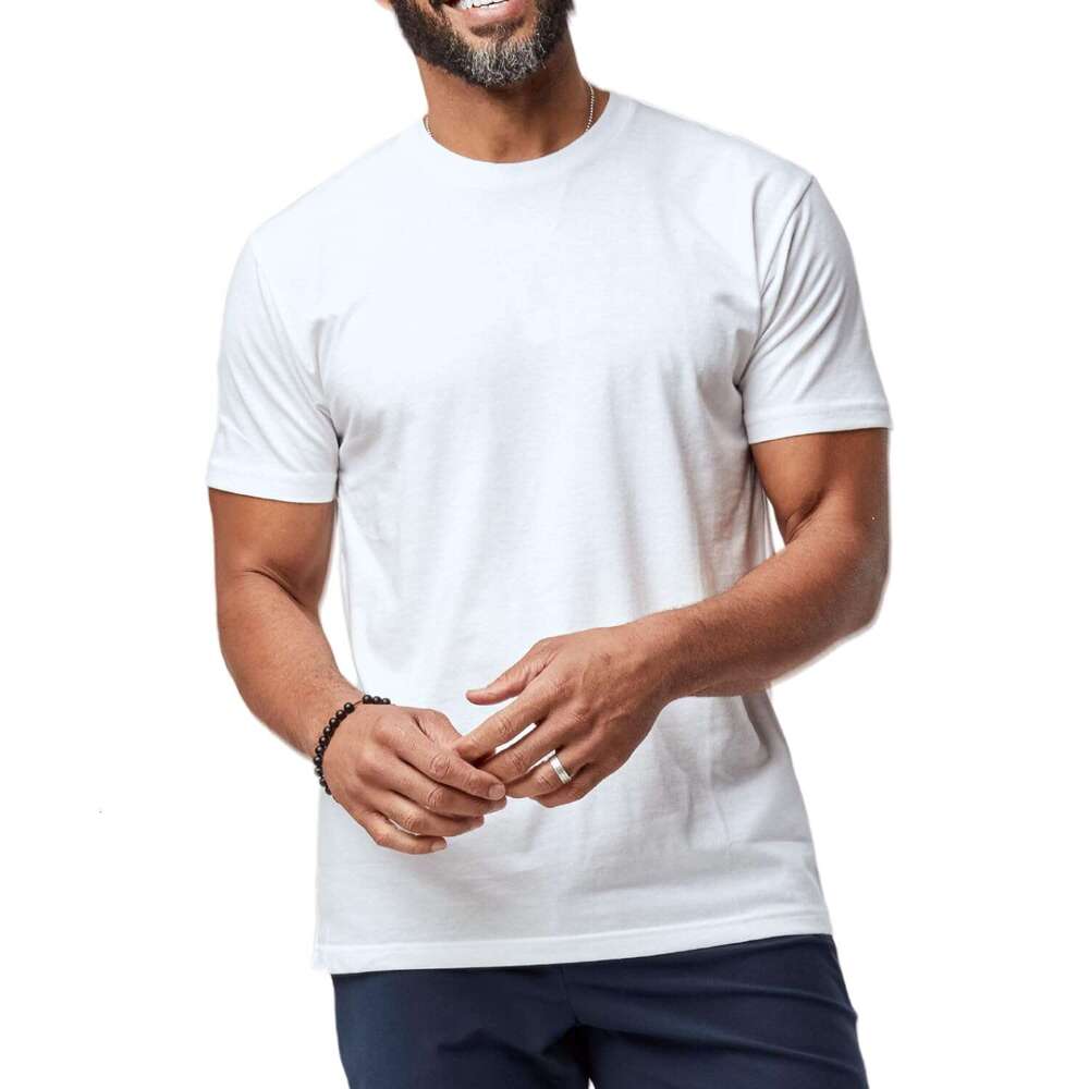 Mens Crew Neck T-Shirt Basic Tee Pre Shrunk Soft Fitted Premium Designer Men T Shirts Cotton Poly