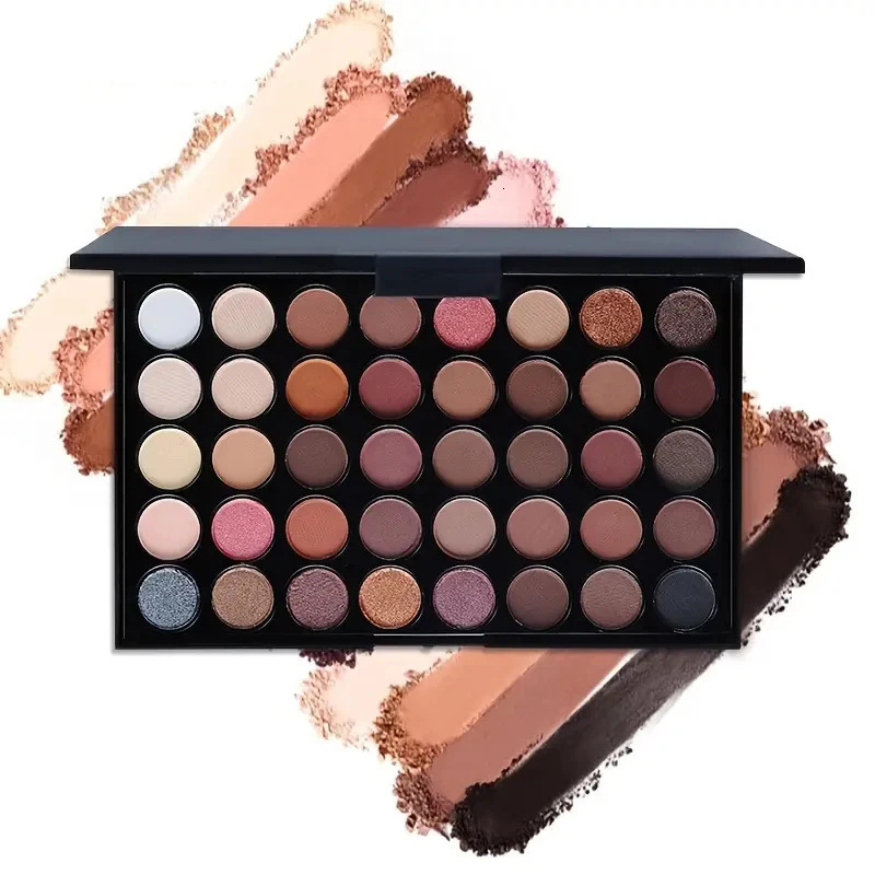 40 Color Eyeshadow Palette Womens Makeup Pigments Earth Color Waterproof Long Lasting Eyeshadow Matte Powder Makeup Tools 240625