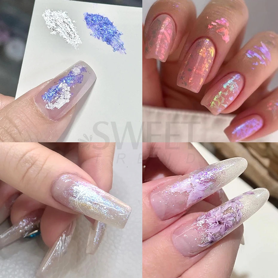 9 Colors Aurora Opal Nail Art Glitters Solid Fine Crystal Flake Rubbing On Dust Pigment Japanese Korean DIY Shiny Manicure Salon 240625