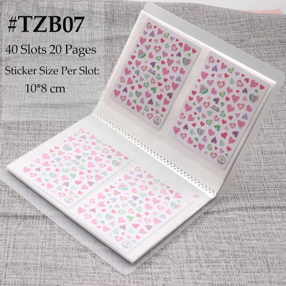 100 slot nail art sticker storage book empty po album sticker collection organizer displays notebook handle tool BETZB06 240625