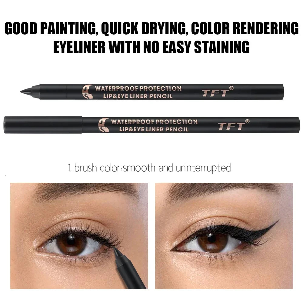 2 in 1 Matte Eyeliner Lip Liner Gel Pencil Waterproof Long-lasting Blue Black Brown Easy Wear Eyeliner Lip Liner Gel Pen Makeup 240625