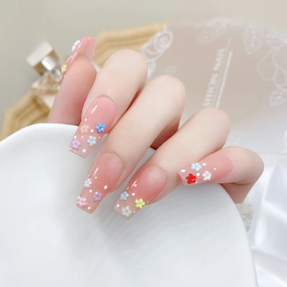 selling 6 grid Macaron 3D resin five petal nail art decoration mixed with small nail balls/crystals/flame accessories 240625