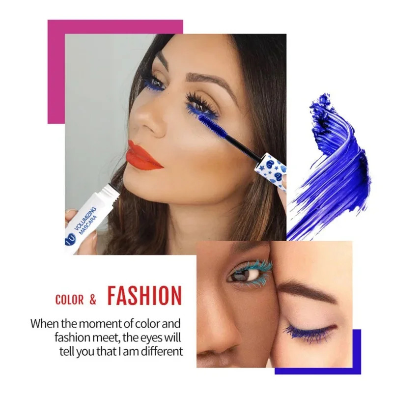 7 ColorsSet Waterproof Color Mascara Eyeliner Charming Longlasting Colorful Curling Lengthening Extension Eyelashes 240625