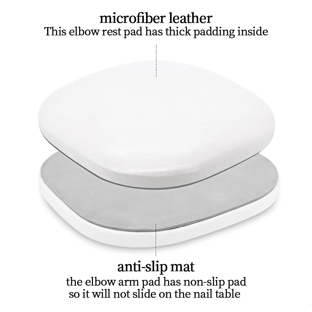 Square Microfiber Leather Nail Arm Rest Professional Non-Slip Nail Technician Arm Rest Pillow Cushion Salon Manicure Elbow Pad 240625