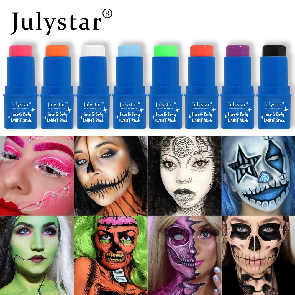 Julistar Halloween body painting cream water-soluble fluorescent stage Painted stick 240626