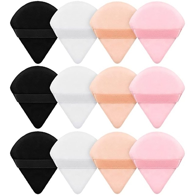 2/12Pcs Triangle Velvet Powder Puff Make Up Sponges for Face Eyes Con Shadow Seal Cosmetic Foundation Makeup Tool 240625