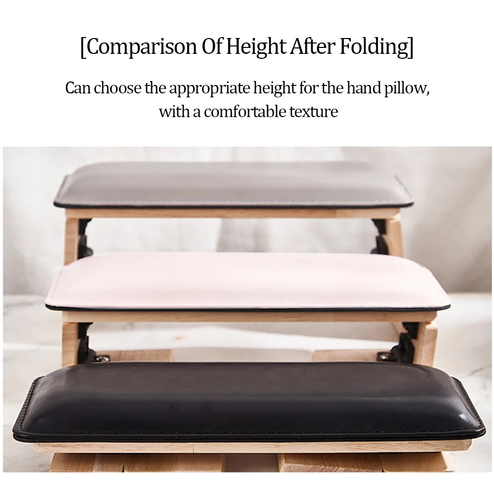 ANGNYA Double Fold Nail Hand Rest For Nails Log and PU Leather Hand Pillow Cushion Holder Stand Nail Table Manicure Arm Rests 240625
