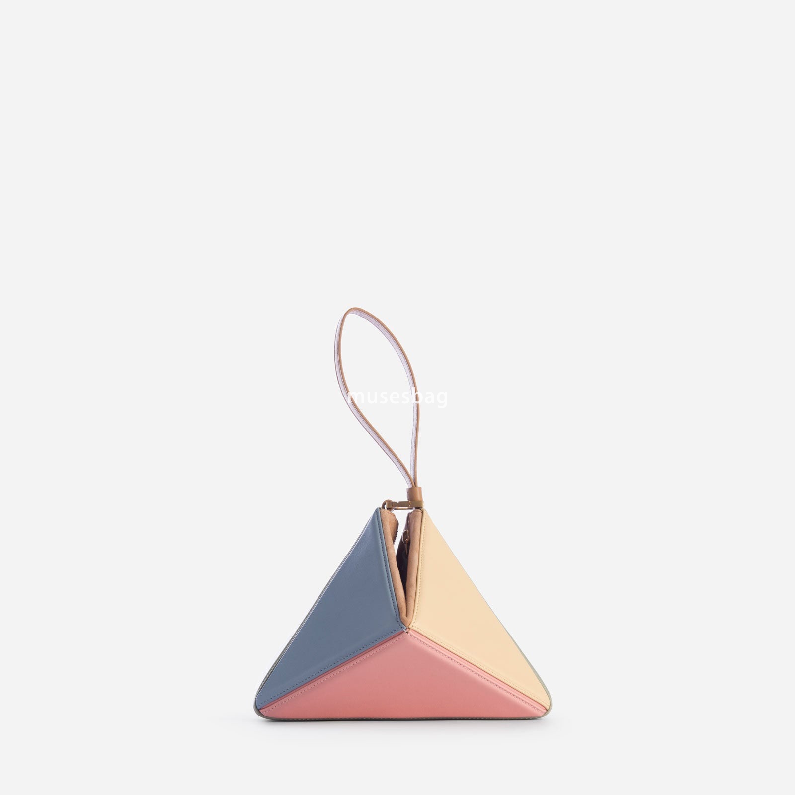 Street trend fashion niche designer bag for women with atmospheric and minimalist niche design triangular diamond grid pleated MINI multi-color crossb