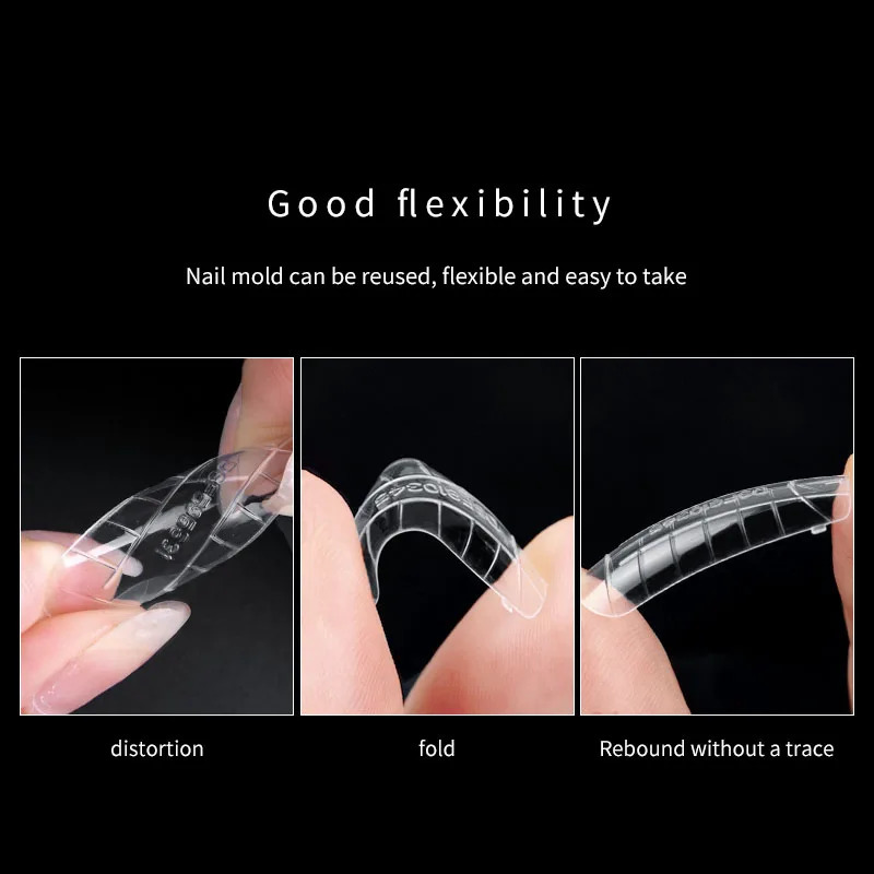 120 PcsSet Clear Dual Forms Nail System Full Cover Quick Building Gel Mold Tips Nail Extension Molds Upper Forms For Nails Tips 240625