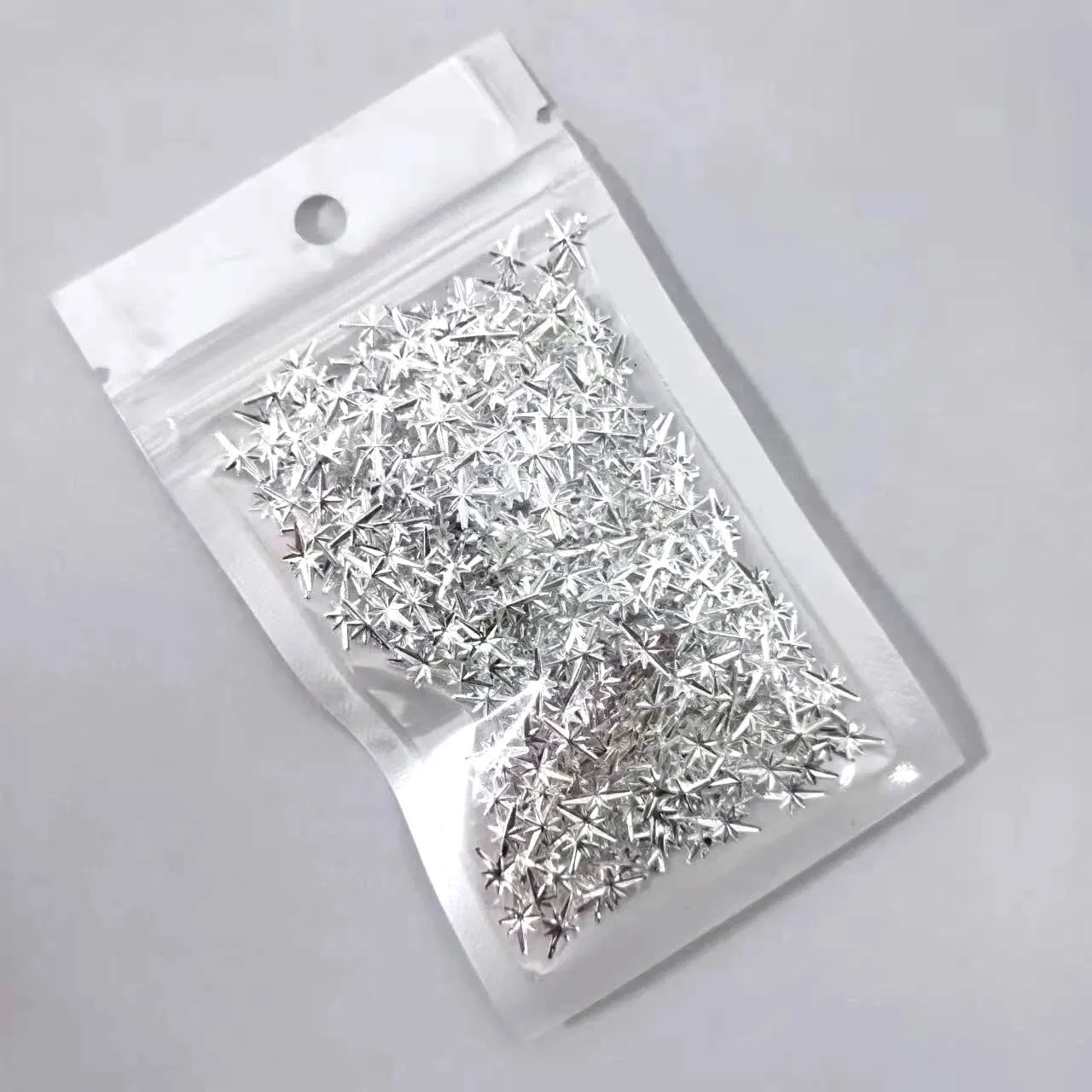 1000 pieces/pack 5 * 8mm Silver Starlight Japan 3D Metal Stud Nail Decoration Mini Nail Tip Sticker Accessories Pieces 240625
