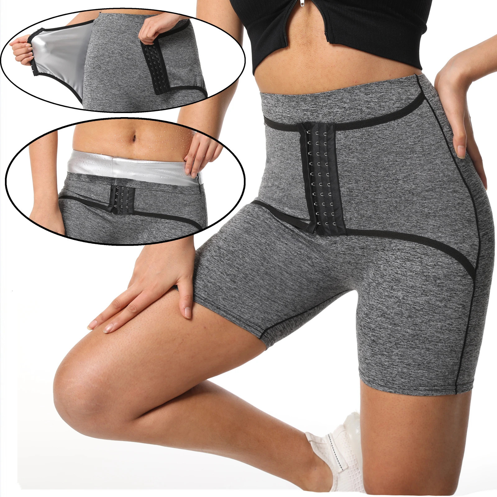 Body Shaper Slimming Sauna Pants Shorts Thermal High Waist Fat Burning Sweat Capris Butt Tummy Control Workout Shapewear 240618