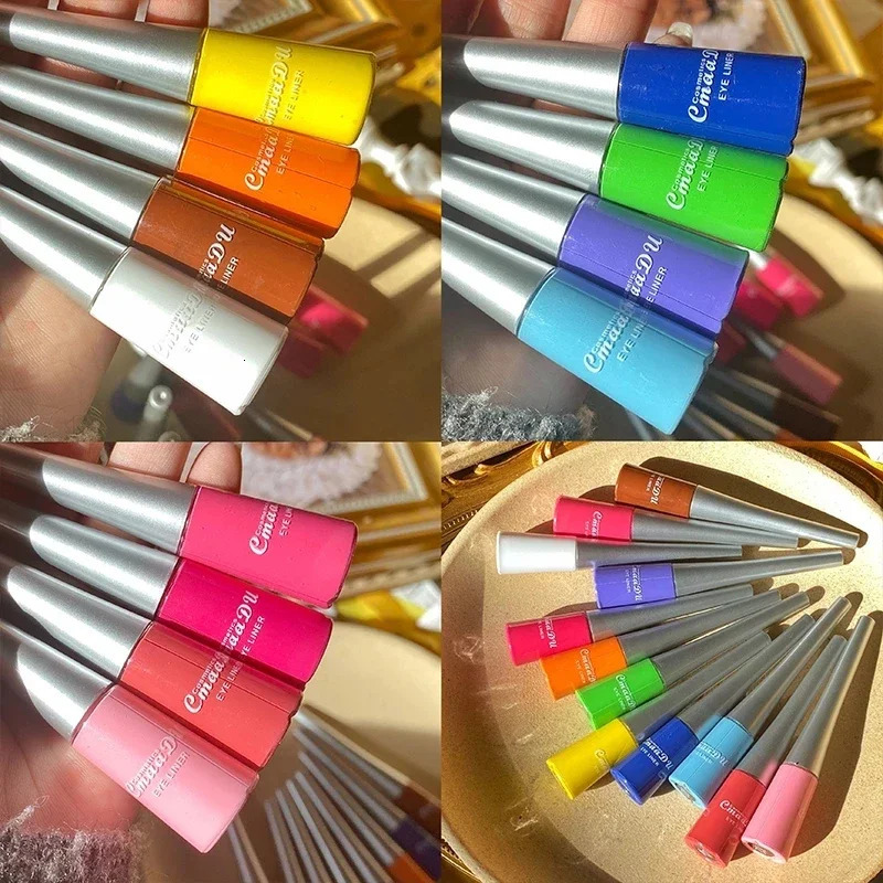 Liquid Blue Eyeliner Pencil Ultra-thin Long Lasting Quick Dry Smooth Rainbow Colorful Eye Liner Waterproof No Blooming Cosmetics 240625