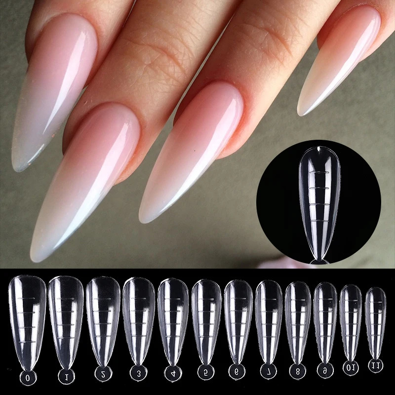 Nail Dual Form False Tips Extension for Tips Building Nail Gel System UV Acrylic DIY Forms False Nails Mold Clip Tools Kit 240625