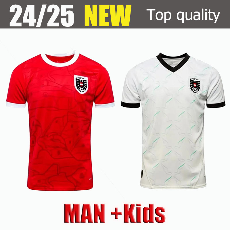 2024 Austria Jerseys Soccer Jersey Arnautovic Football Sabitzer Baumgartner Shirt Home and Away Player Shirts Alaba camisetas de futbol men kids Sabitzer Lienhart