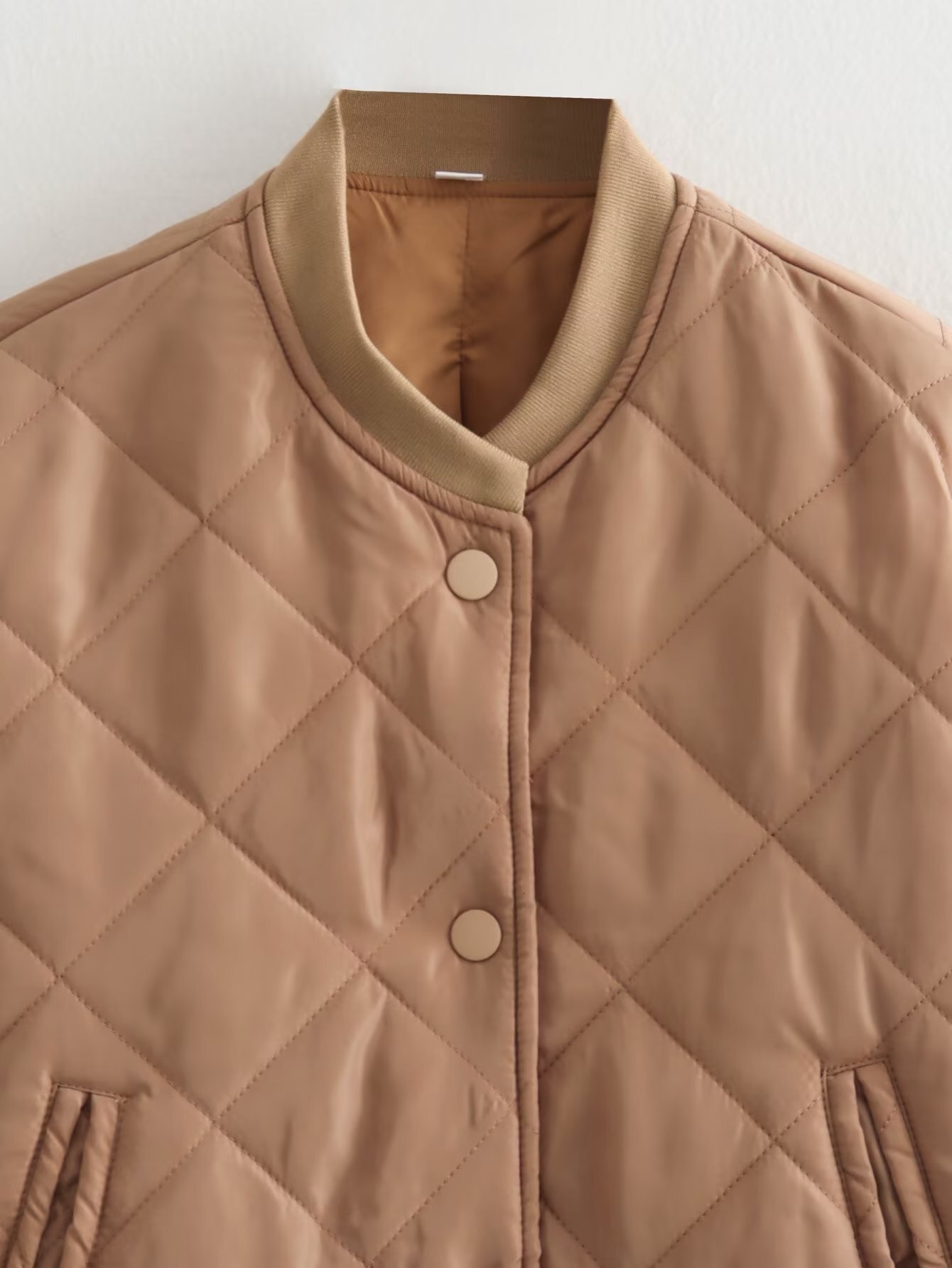 Multicolor Bomber Jackets for Women 2024 Quilted Jacket Coat Female Stand Collar with Pockets Chic Warm New Outerwear F6.26#58
