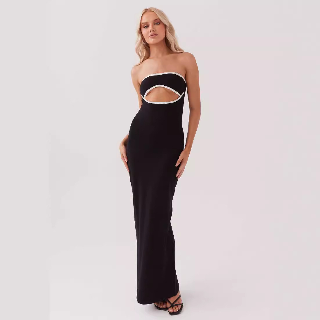 2024 Summer New American Skirt Sexy Spicy Girl Bra Knitted Dress Long Dress Women