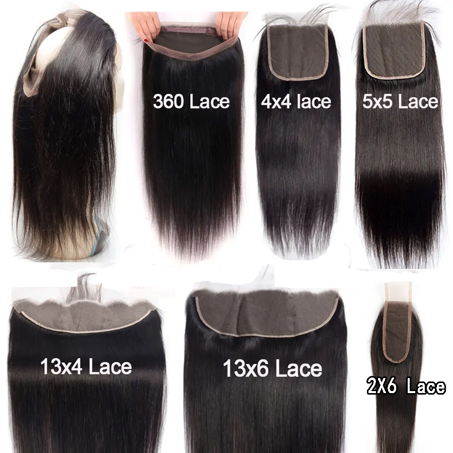 HD Silky Straight Lace Closure Top Closures Remy Human Hair 12-20inch Weave With Closure Natural Color 2x6 4x4 5x5 6x6 7x7 13x4 13x6 360 Lace Closure 