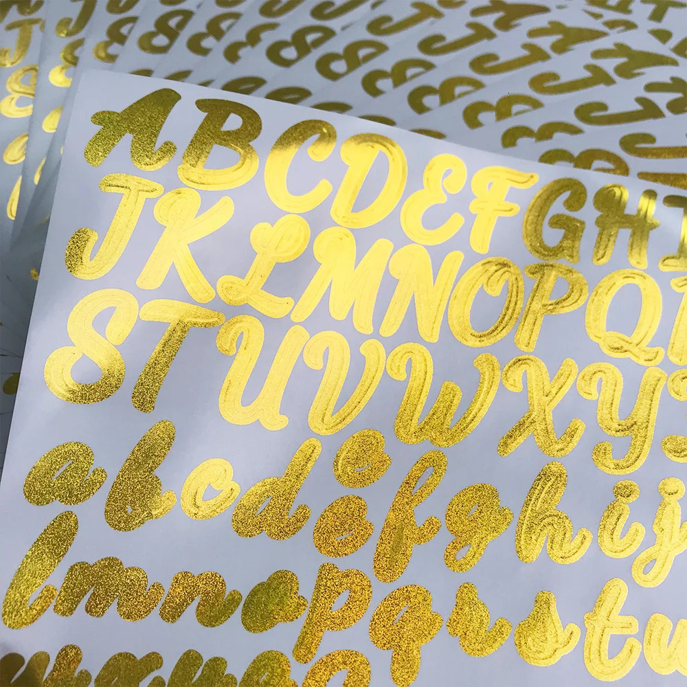 2 laser letter and number stickers gold and silver letter stickers used for Grad Cap decoration and DIY craft products 240625