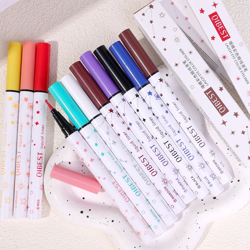 Lasting White Eyeliner Pencil Waterproof Quick-Drying No Blooming Matte Colored Liquid Eye Liner Pen Women Eyes Makeup Cosmetics 240625
