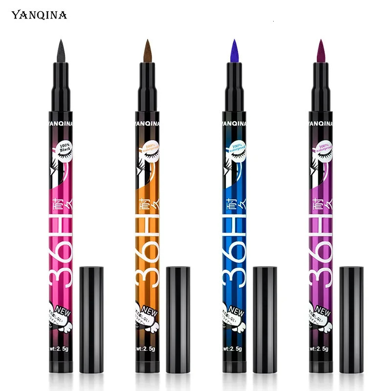 YANQINA Yanqina Colorful Eyeliner 36H Makeup Holding Waterproof Sweat Proof Dyeing Fast Drying Eyeliner Liquid Pen Makeup 240626
