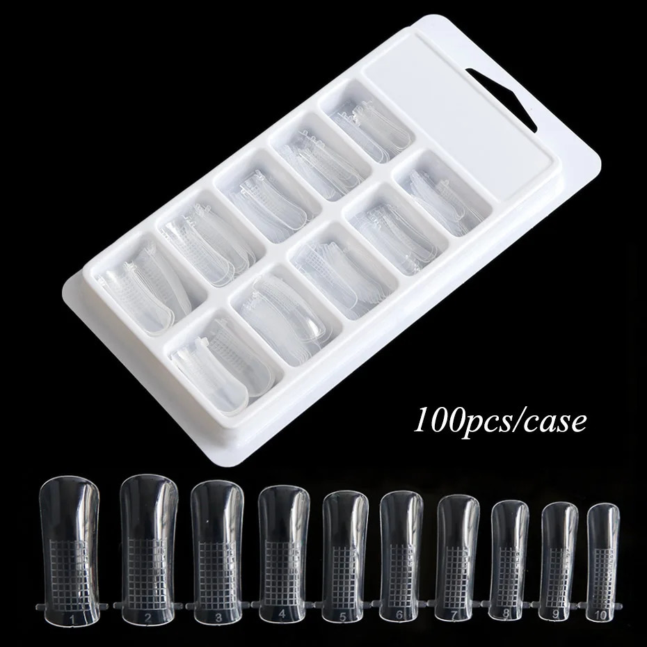 510pcs Crystal Nail Art Extension Clip Quick Building Gel Mold False Tips Clip Acrylic UV Full Cover Builder Form Manicure Tool 240625