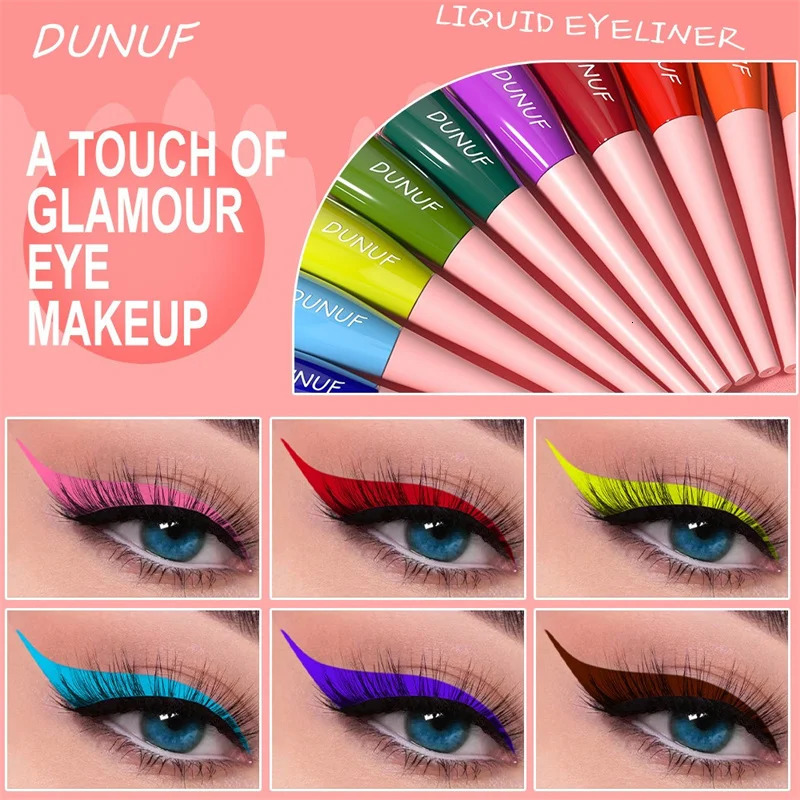 18 Colors Matte Colorful Liquid Eyeliner Pencil Waterproof Lasting Makeup Liquid Eye Liner Blue Green Yellow Eyes Cosmetics Pen 240625