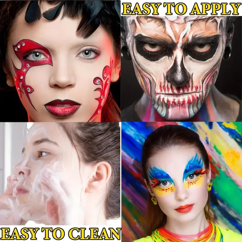 30G Water Monochromatic Body Paint Black And White Matching Makeup Face Paint Halloween Party Waterproof Makeup Body Painting 240626