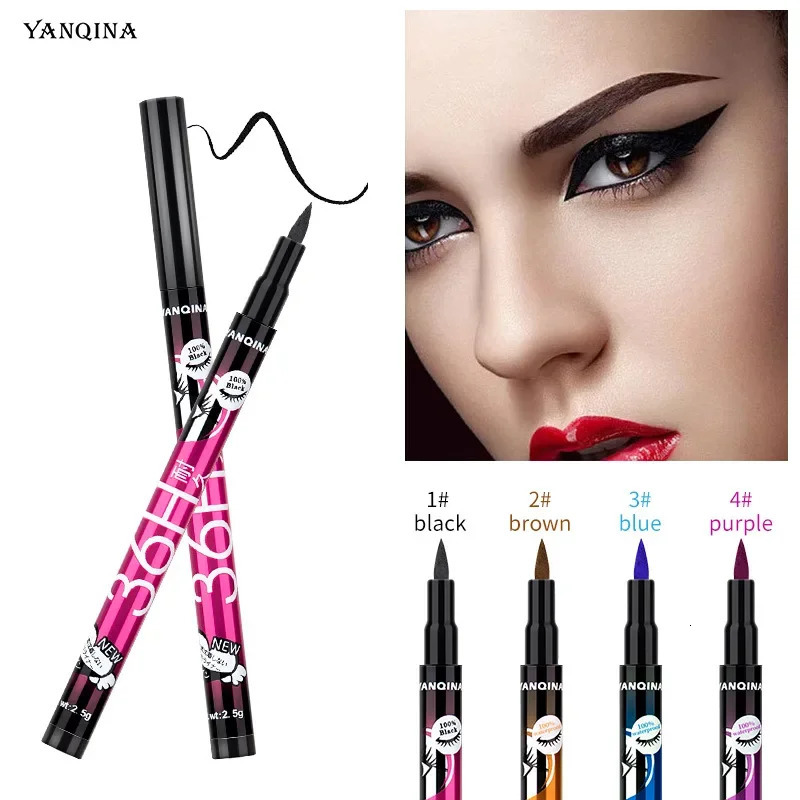 YANQINA Yanqina Colorful Eyeliner 36H Makeup Holding Waterproof Sweat Proof Dyeing Fast Drying Eyeliner Liquid Pen Makeup 240626